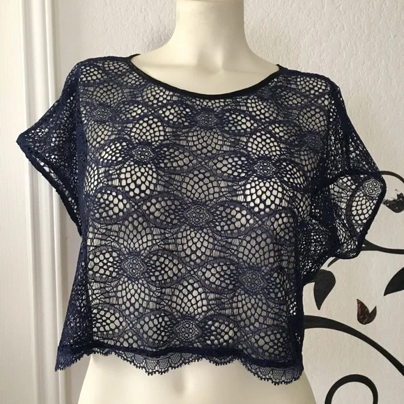 Navy blueVictoria’s Secret crochet lace be… - Picture 3 of 13